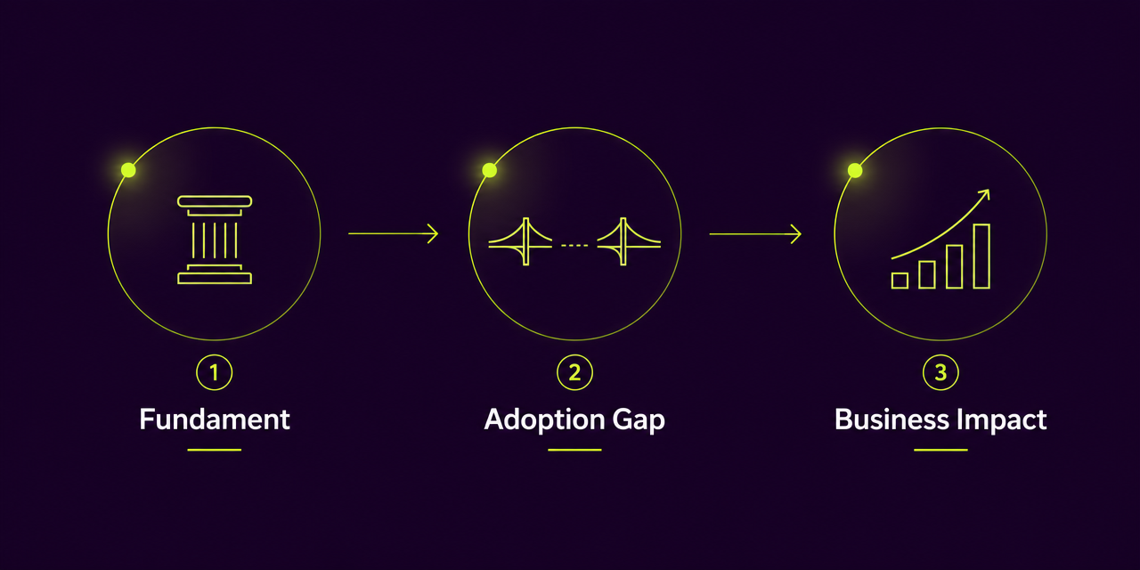 Modell des AI Adoption Assessments: Fundament, Adoption Gap, Business Impact
